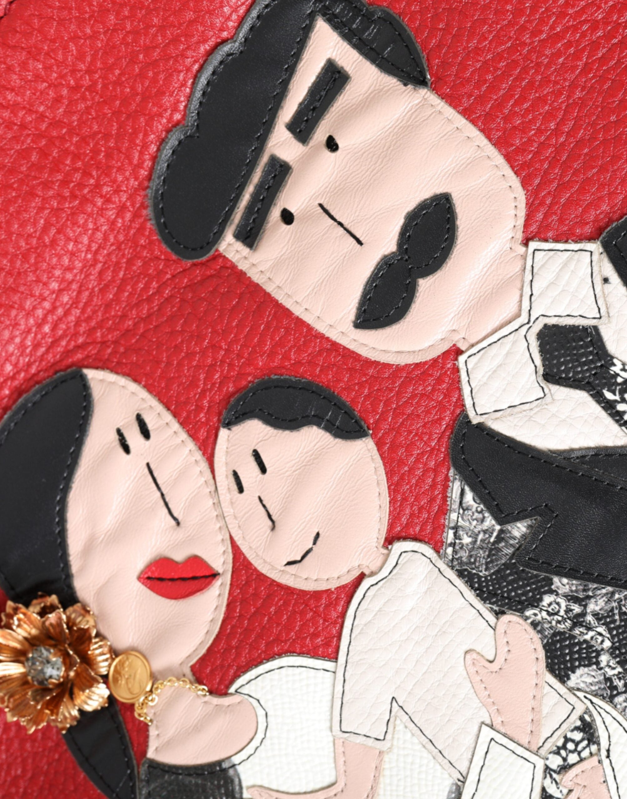 Dolce & Gabbana Kırmızı Deri #DGFamily Patch Tote Çanta